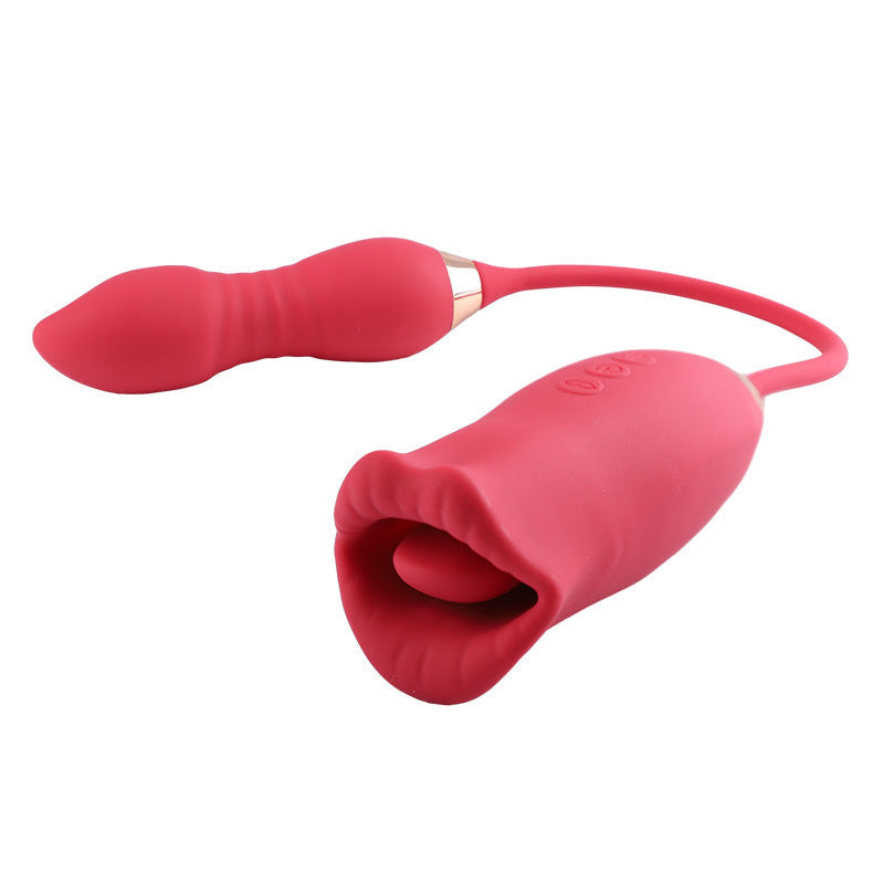 Lurevibe - Rose Muncher Scarlet Rose kiss 3-in-1 Bitting & Thrusting Vibrator