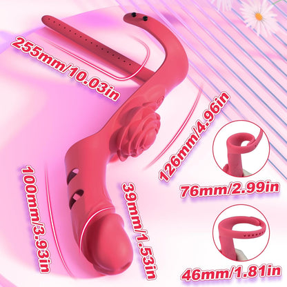 Rose Finger Vibrator 2 in 1 Finger Vibrator 9 Modes G - Spot Stimulation Waterproof