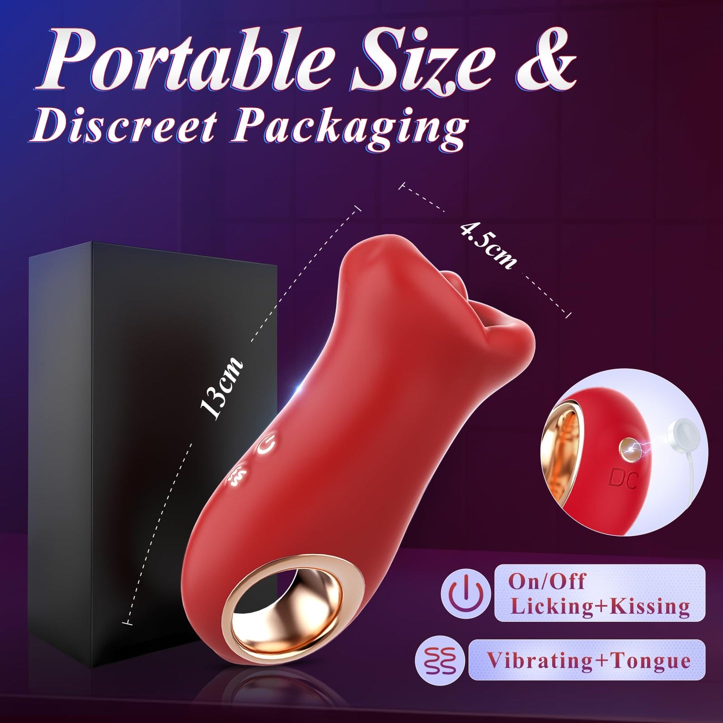 Lurevibe - 3IN1 Handle Mouth-Shaped 10 Tongue Licking Kissing