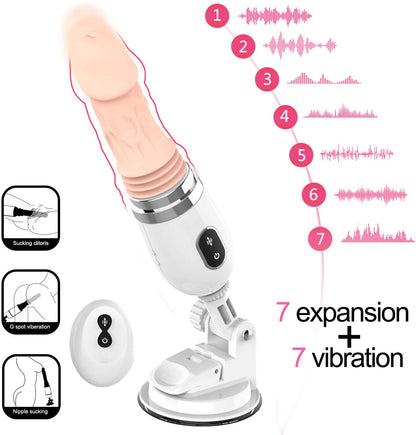 Lurevibe - Small Dildo Machine Suction Cup Vibrant Toys with Remote Control