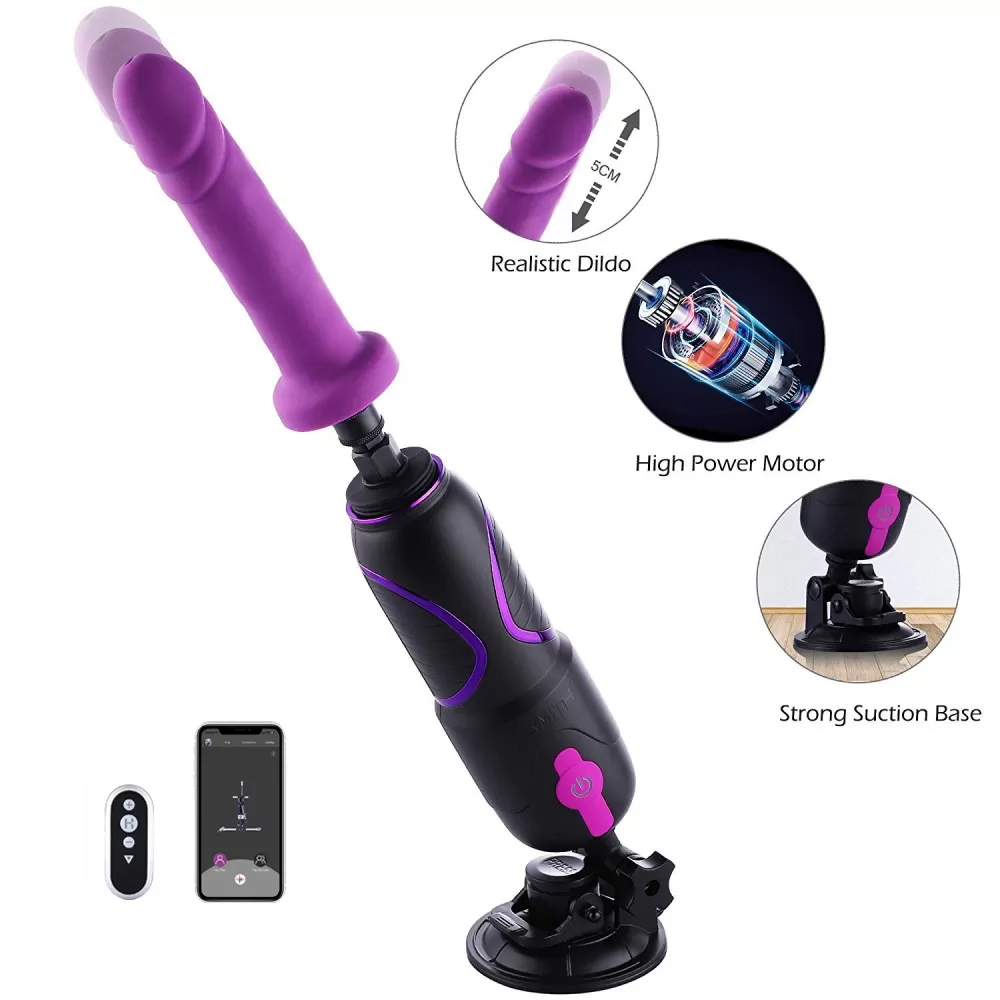 Hismith Pro Traveler 2.0, Portable Sex Machine App Controlled With Remote - 6.8" Silicone Dildo