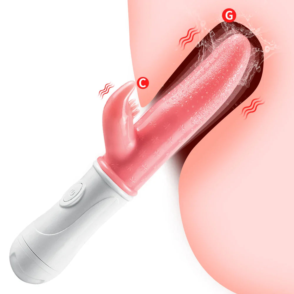 G-spot Clitoral Stimulation 12 Frequency Simulation Tongue Vaginal Massage Vibrator