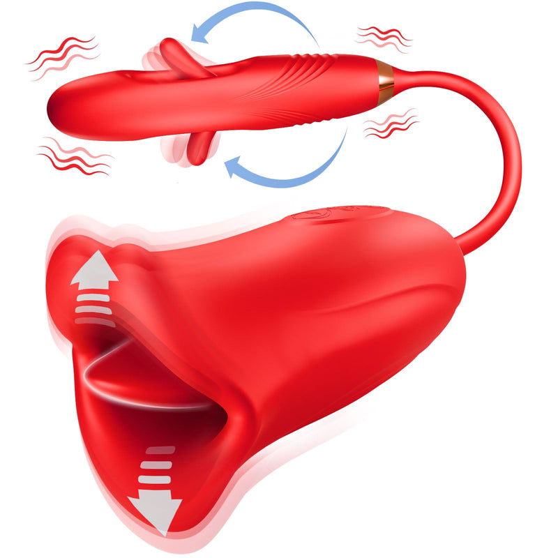 Lurevibe - Rose Muncher Lippenzungen-Saugvibrator mit klopfendem Dildovibrator 