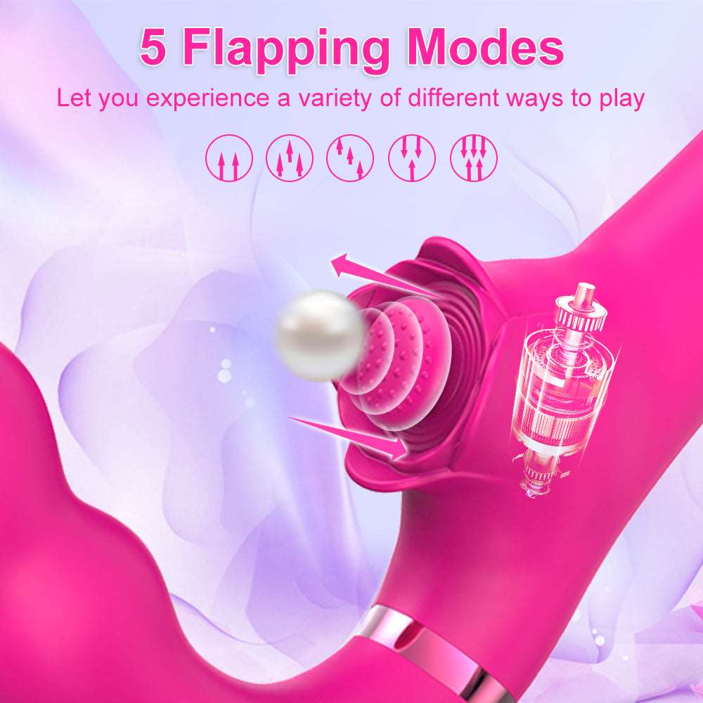 Lurevibe - 3-in-1 Rose Clit Stimulator Dual Motor Shock Panty Vibrator